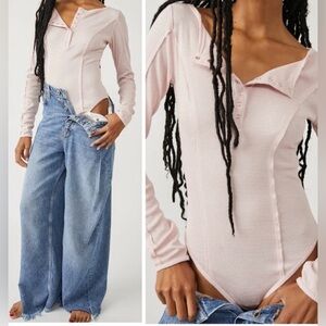 NWT Intimately Free People Sloane Bodysuit Pink
Nectar Size M Boho Thermal